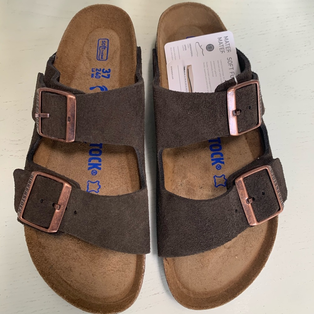 Arizona Birkenstock Brown Suede Leather